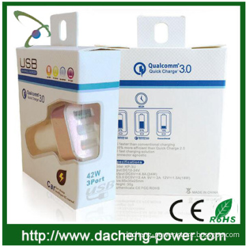 Fast charging speed qc3.0 car charger with CE ROHS FCC